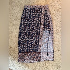 UO floral block print midi skirt